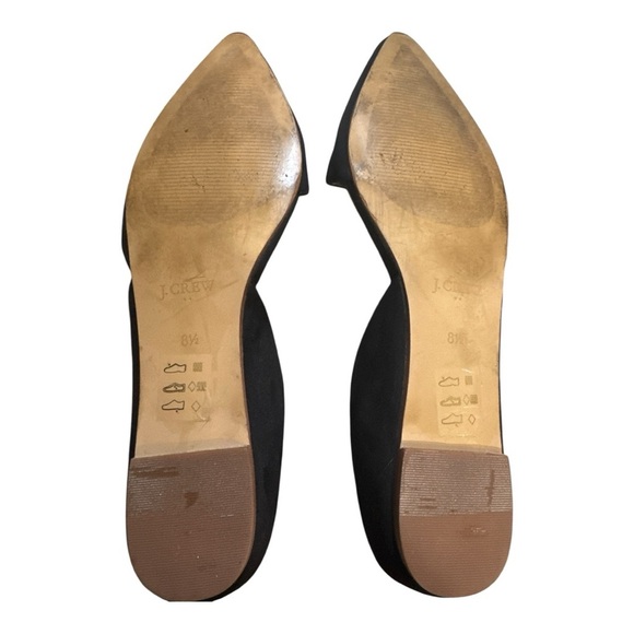 J.Crew Classic Minimalist Black Suede Pointed Toe Flats Size 8.5 - Picture 7 of 12